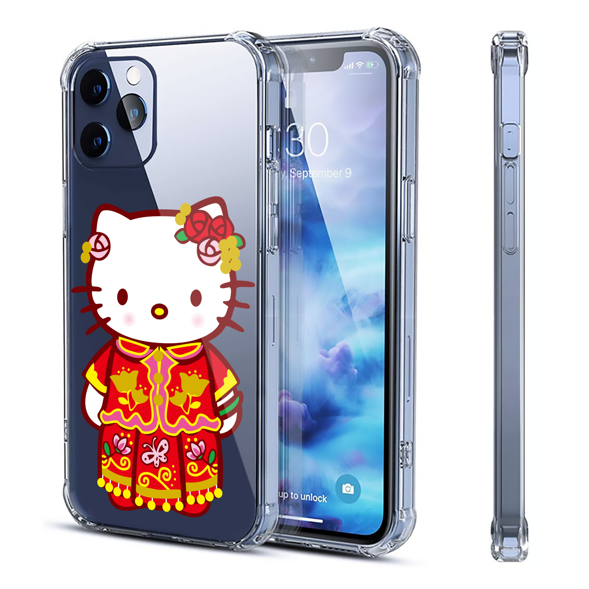 （画像用） Hello Kitty ハローキティ 【iPhone 12シリーズ対応】透明スマホケース（クリアソフトケース）